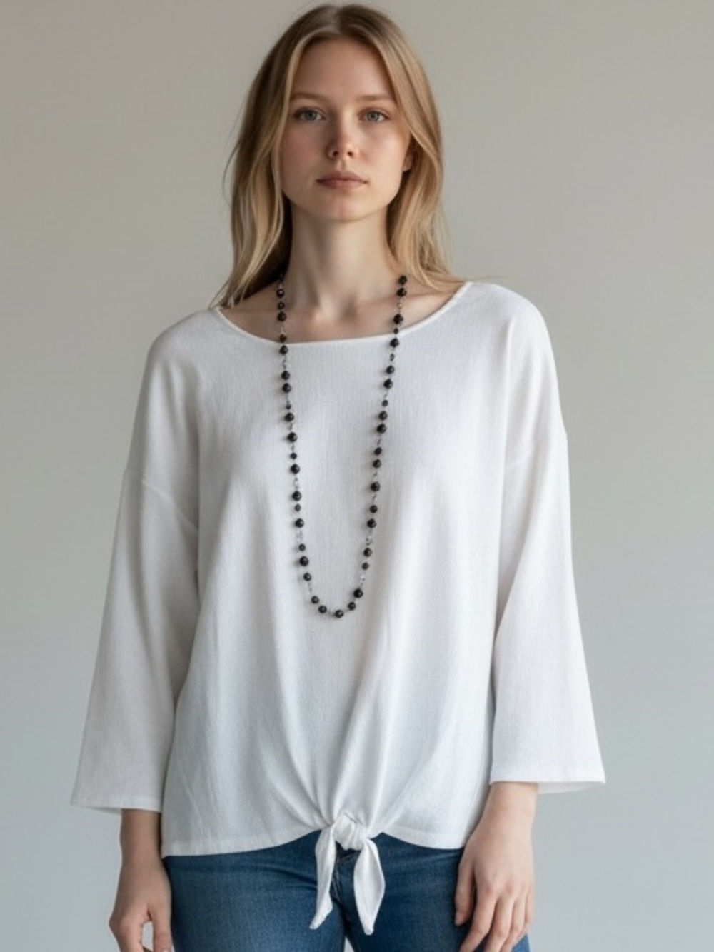 Charter Club gold & navy long necklace